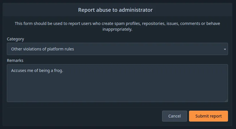 Reporting abusive content
