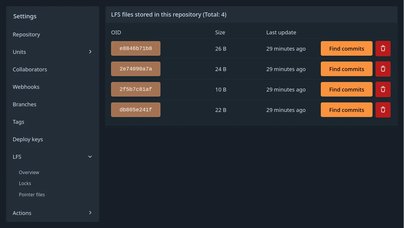 The revamped LFS overview page